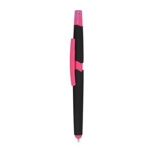 Plastic ballpen with highlighter and touch functi