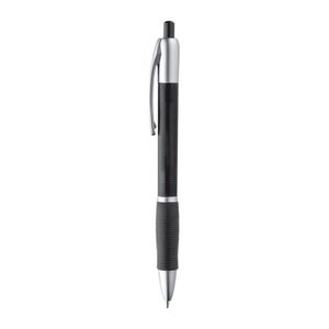 Frosted plastic ball pen with grooved rubber grip