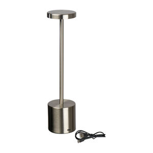 Stainless steel table lamp with rechargeable batte