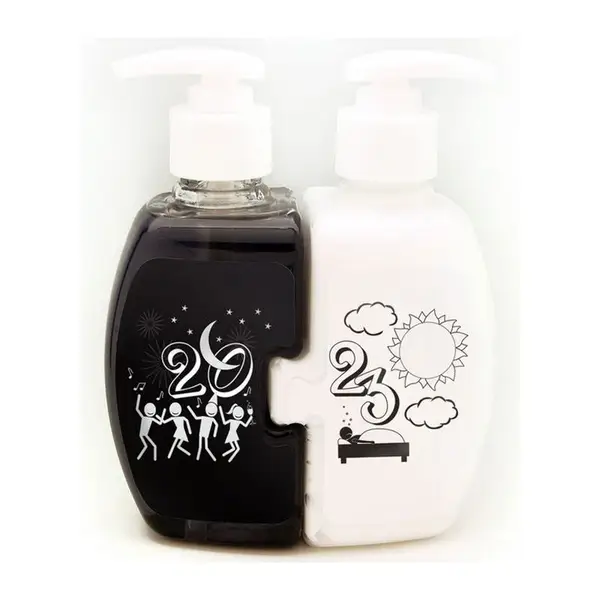 2x250ml  twin/puzzle liquid soap/hand disinfectant